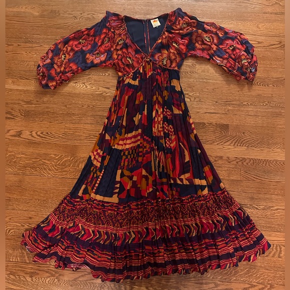 FARM Rio Blue Abstract Patches Maxi Dress - Picture 8 of 8